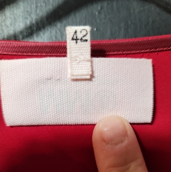 MM6 Maison Margiela Elastic Waist Dress 42 6 Red Flounce Sleeve - Picture 7 of 13